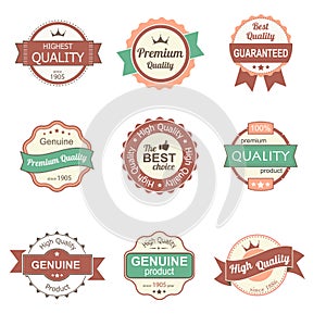 Collection of premium quality vintage labels and badges