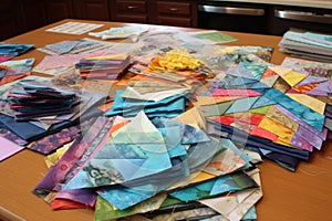 a collection of quilt squares ready for assembly