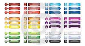 A collection of rainbow blank web buttons