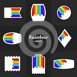 Collection Rainbow postage stamp