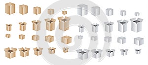 Collection recycle brown box packaging