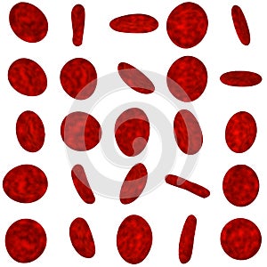 Collection of red blood cells in human blood