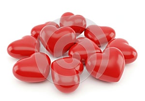 Collection of red heart shaped objects