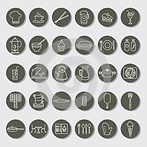 Collection of restaurant icons. Vector illustration decorative background design