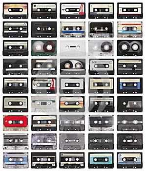 Collection of retro audio tapes A-side