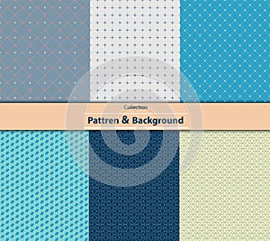 Collection of Retro different vector seamless patterns tiling