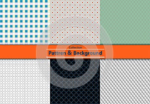 Collection of Retro different vector seamless patterns tiling