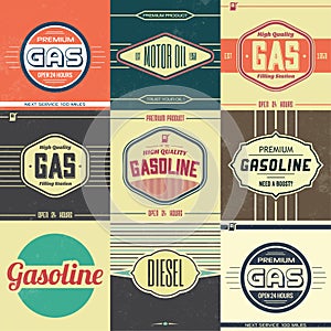 Collection of Retro Gasoline Signs