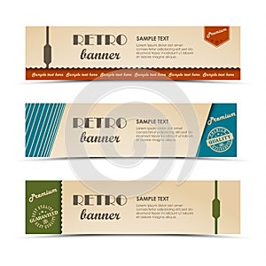 Collection retro horizontal banners template