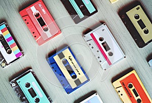 Collection of Retro Music Audio Cassette Tape 80s