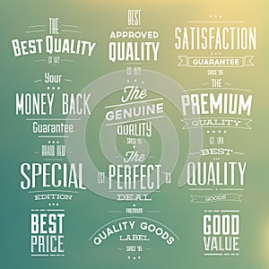 Collection of Retro Premium Quality Labels