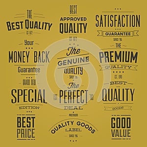 Collection of Retro Premium Quality Labels