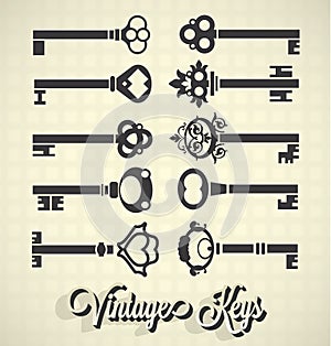 Vintage Key Silhouettes