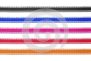 Collection of ribbon rope isolated on white background. Colorful rope for your design. Clipping paths object