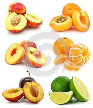 Collection of ripe fruit isolated