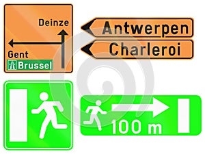 Collection of Road Signs Used in Belgium
