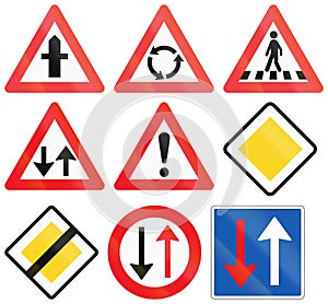 Collection of Road Signs Used in Denmark