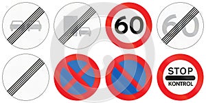 Collection of Road Signs Used in Denmark