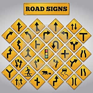 collection of road signs. Vector illustration decorative design