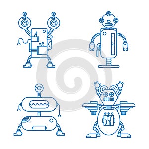 collection of robots. Vector illustration decorative design