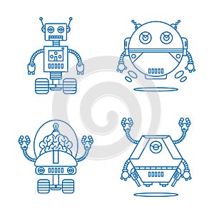 collection of robots. Vector illustration decorative design