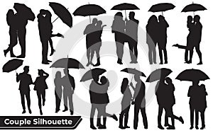 Collection of Romantic Couple silhouettes in different poses