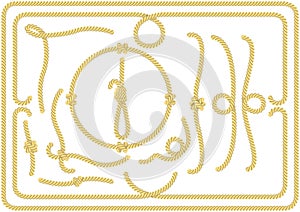 Collection of rope knots, corners and frames