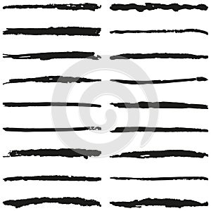 Collection of rough hand-drawn vector line brushes