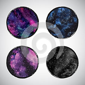 Collection of round cosmic, astro vector backgrounds