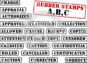 Collection of rubber stamp ABC