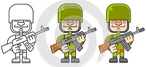 Collection Of Russian Military People Or Personnel Dressed In Various Uniform. Bundle Of Soldiers Of Russia Set Of Cartoon