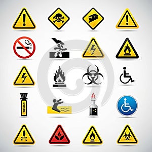 A collection of safety and warning