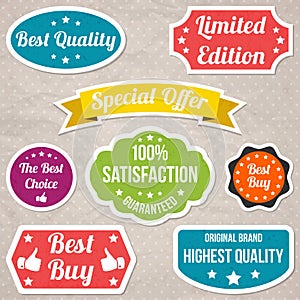 Collection of sale badges and ribbons vector elements