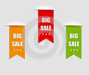 Collection of Sale, Banners, Labels, Tags, Tally Emblems, Cards, Flat design. Vector