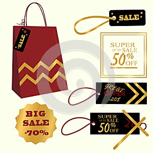 Collection of Sale Discount. Vector