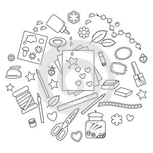 Collection of scrapbooking tools