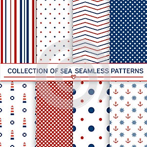 Collection of sea seamless patterns