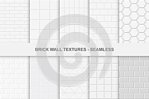 Collection of seamless brick wall textures.