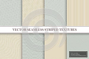Collection of seamless striped patterns. Fabric vintage textures. You can find repeatable backgrounds in swatches panel