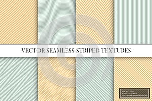 Collection of seamless striped patterns. Fabric vintage textures. You can find repeatable backgrounds in swatches panel