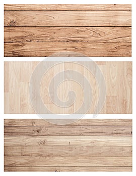 Collection Set Brown wood plank wall texture background banner f