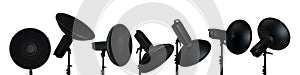 Collection set of professional studio lighting equipment