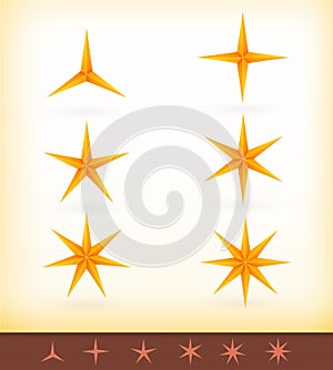 Collection of shiny vector golden stars