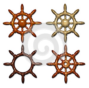 COLLECTION OF SHIP LUGGERS ON WHITE BACKGROUND.