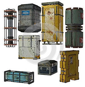 Collection of shipping crates photo