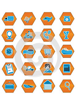 collection of shipping and logistic icons. Vector illustration decorative design