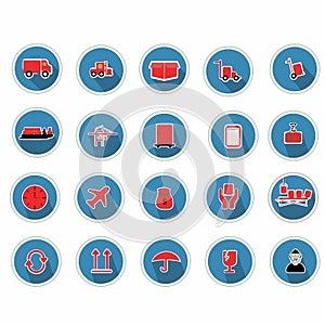 collection of shipping and logistic icons. Vector illustration decorative design