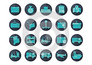 collection of shipping and logistic icons. Vector illustration decorative design