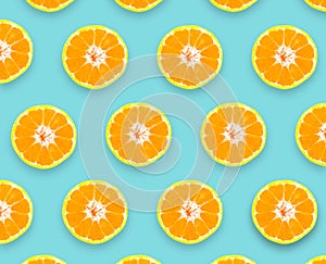 Collection Shogun oranges fruit On blue background