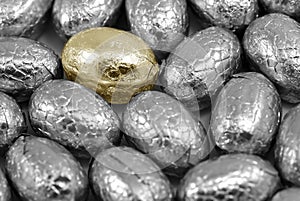 Collection of silver easter eg